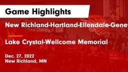 New Richland-Hartland-Ellendale-Geneva  vs Lake Crystal-Wellcome Memorial  Game Highlights - Dec. 27, 2022
