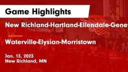 New Richland-Hartland-Ellendale-Geneva  vs Waterville-Elysian-Morristown  Game Highlights - Jan. 13, 2023