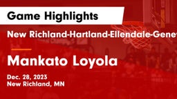 New Richland-Hartland-Ellendale-Geneva  vs Mankato Loyola  Game Highlights - Dec. 28, 2023