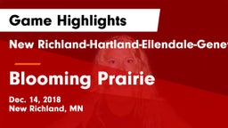 New Richland-Hartland-Ellendale-Geneva  vs Blooming Prairie  Game Highlights - Dec. 14, 2018