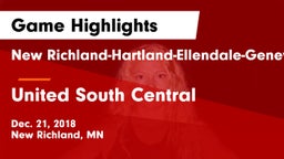 New Richland-Hartland-Ellendale-Geneva  vs United South Central  Game Highlights - Dec. 21, 2018