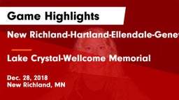 New Richland-Hartland-Ellendale-Geneva  vs Lake Crystal-Wellcome Memorial  Game Highlights - Dec. 28, 2018