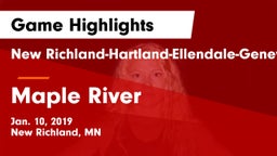 New Richland-Hartland-Ellendale-Geneva  vs Maple River Game Highlights - Jan. 10, 2019