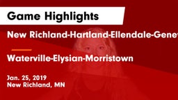 New Richland-Hartland-Ellendale-Geneva  vs Waterville-Elysian-Morristown  Game Highlights - Jan. 25, 2019