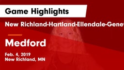 New Richland-Hartland-Ellendale-Geneva  vs Medford  Game Highlights - Feb. 4, 2019