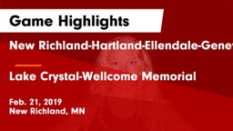 New Richland-Hartland-Ellendale-Geneva  vs Lake Crystal-Wellcome Memorial  Game Highlights - Feb. 21, 2019