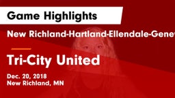 New Richland-Hartland-Ellendale-Geneva  vs Tri-City United  Game Highlights - Dec. 20, 2018