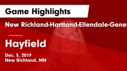 New Richland-Hartland-Ellendale-Geneva  vs Hayfield  Game Highlights - Dec. 5, 2019