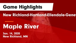 New Richland-Hartland-Ellendale-Geneva  vs Maple River  Game Highlights - Jan. 14, 2020