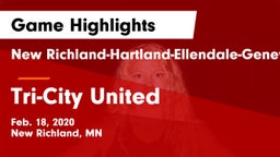 New Richland-Hartland-Ellendale-Geneva  vs Tri-City United  Game Highlights - Feb. 18, 2020