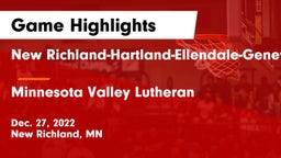 New Richland-Hartland-Ellendale-Geneva  vs Minnesota Valley Lutheran  Game Highlights - Dec. 27, 2022