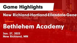 New Richland-Hartland-Ellendale-Geneva  vs Bethlehem Academy  Game Highlights - Jan. 27, 2023