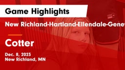 New Richland-Hartland-Ellendale-Geneva  vs Cotter  Game Highlights - Dec. 8, 2023