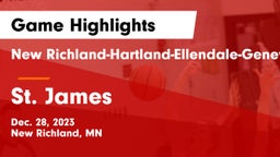 New Richland-Hartland-Ellendale-Geneva  vs St. James  Game Highlights - Dec. 28, 2023