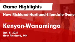 New Richland-Hartland-Ellendale-Geneva  vs Kenyon-Wanamingo Game Highlights - Jan. 5, 2024
