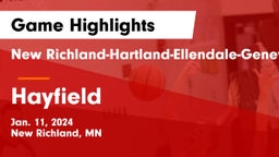 New Richland-Hartland-Ellendale-Geneva  vs Hayfield  Game Highlights - Jan. 11, 2024
