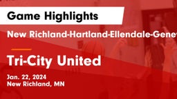 New Richland-Hartland-Ellendale-Geneva  vs Tri-City United  Game Highlights - Jan. 22, 2024