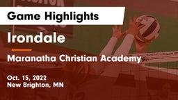 Irondale  vs Maranatha Christian Academy Game Highlights - Oct. 15, 2022