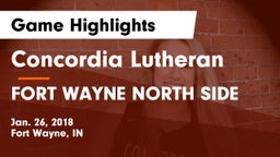 Concordia Lutheran  vs FORT WAYNE NORTH SIDE Game Highlights - Jan. 26, 2018
