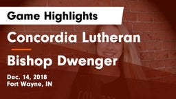 Concordia Lutheran  vs Bishop Dwenger  Game Highlights - Dec. 14, 2018