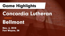 Concordia Lutheran  vs Bellmont  Game Highlights - Nov. 6, 2018