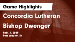 Concordia Lutheran  vs Bishop Dwenger  Game Highlights - Feb. 1, 2019