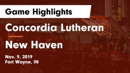 Concordia Lutheran  vs New Haven Game Highlights - Nov. 9, 2019