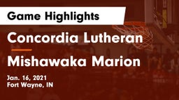 Concordia Lutheran  vs Mishawaka Marion Game Highlights - Jan. 16, 2021