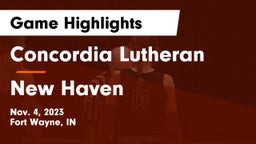 Concordia Lutheran  vs New Haven  Game Highlights - Nov. 4, 2023