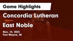 Concordia Lutheran  vs East Noble  Game Highlights - Nov. 14, 2023