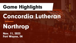 Concordia Lutheran  vs Northrop  Game Highlights - Nov. 11, 2023