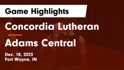 Concordia Lutheran  vs Adams Central  Game Highlights - Dec. 18, 2023