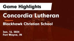 Concordia Lutheran  vs Blackhawk Christian School Game Highlights - Jan. 16, 2024