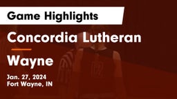 Concordia Lutheran  vs Wayne  Game Highlights - Jan. 27, 2024