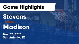 Stevens  vs Madison  Game Highlights - Nov. 20, 2020