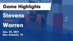 Stevens  vs Warren  Game Highlights - Jan. 23, 2021