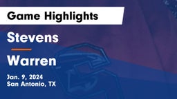 Stevens  vs Warren  Game Highlights - Jan. 9, 2024