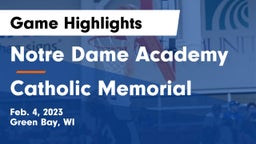 Notre Dame Academy vs Catholic Memorial Game Highlights - Feb. 4, 2023