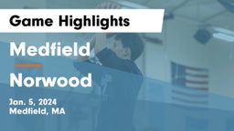 Medfield  vs Norwood  Game Highlights - Jan. 5, 2024