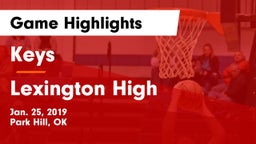Keys  vs Lexington High Game Highlights - Jan. 25, 2019