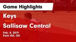Keys  vs Sallisaw Central  Game Highlights - Feb. 8, 2019