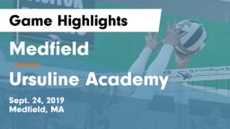 Medfield  vs Ursuline Academy Game Highlights - Sept. 24, 2019
