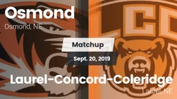 Matchup: Osmond  vs. Laurel-Concord-Coleridge  2019