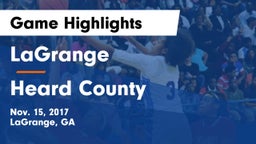 LaGrange  vs Heard County  Game Highlights - Nov. 15, 2017