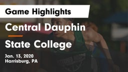 Central Dauphin  vs State College  Game Highlights - Jan. 13, 2020