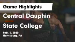 Central Dauphin  vs State College  Game Highlights - Feb. 6, 2020