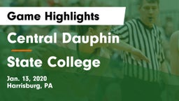 Central Dauphin  vs State College  Game Highlights - Jan. 13, 2020