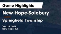 New Hope-Solebury  vs Springfield Township  Game Highlights - Jan. 29, 2021