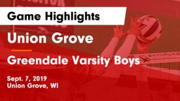 Union Grove  vs Greendale Varsity Boys Game Highlights - Sept. 7, 2019