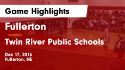 Fullerton  vs Twin River Public Schools Game Highlights - Dec 17, 2016